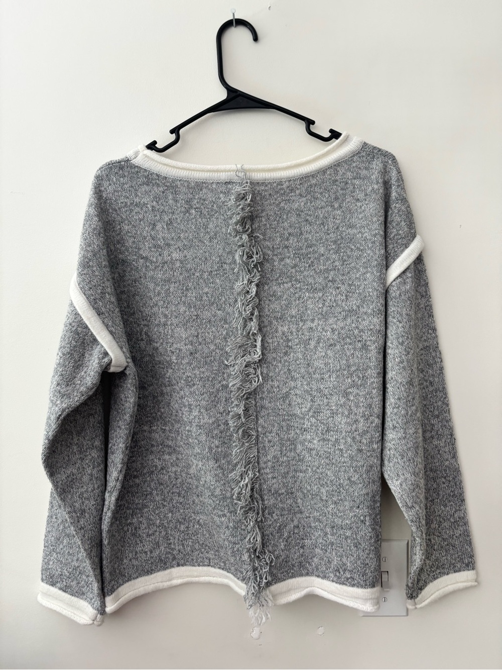 Gray Women's Fringe-Accent Knit Sweater